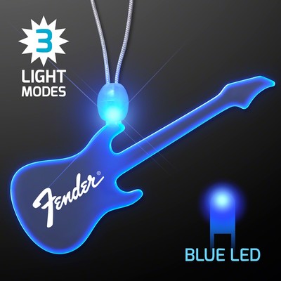 LED Acrylic Blue Guitar Necklace - Domestic Print