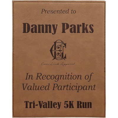 Dark Brown Leatherette Recognition Plaque (8"x10")