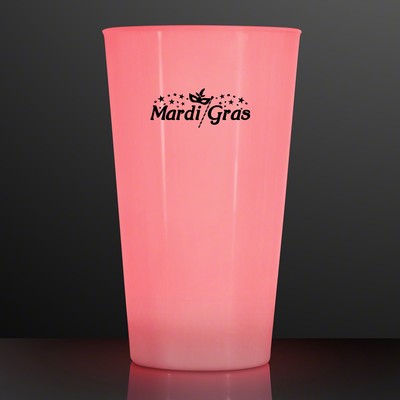 16 Oz LED Red Glow Cup Drinking Glasses - Domestic Print