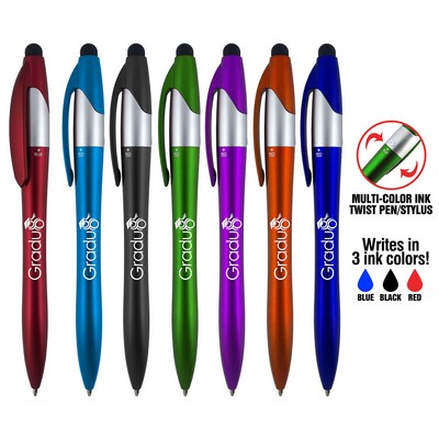 Easton 3 color ink stylus twist pen