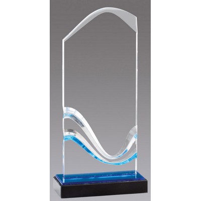 Blue Power Wave Acrylic Award 10 1/2'' H