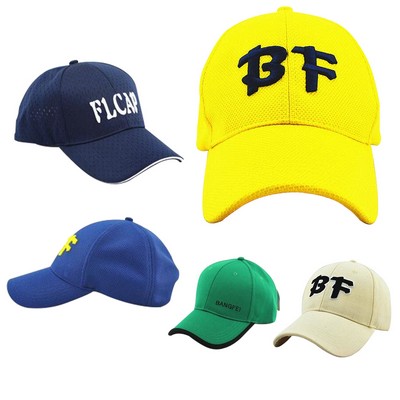 Custom Cotton Ventilate Baseball Cap Summer Promotional Peak Cap