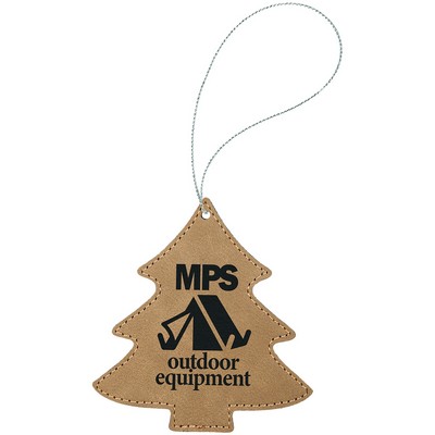 Light Brown Leatherette Tree Ornament