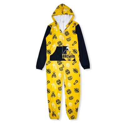 Adult Pajama One Piece w/Allover Print