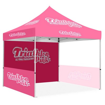 13x13ft Standard Hex Aluminum Frame (50mm post, 2.0mm gauge) w Dye Sublimation Canopy + Walls