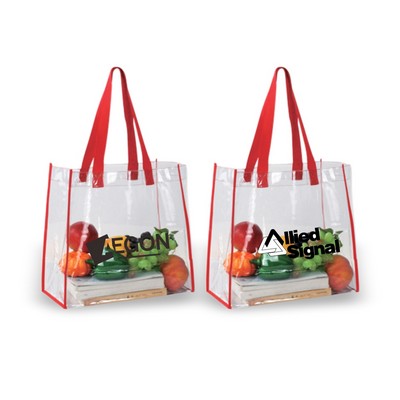 NFL Approved Clear Tote Bag with Webbing Handles