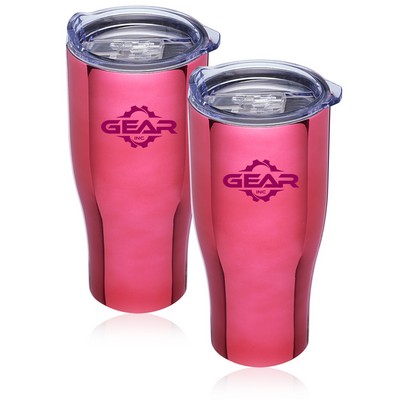 27 Oz. Stainless Steel Metallix Grip Travel Tumblers