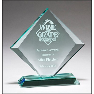 Diamond Series Thick Jade Glass Award (8"x 8")