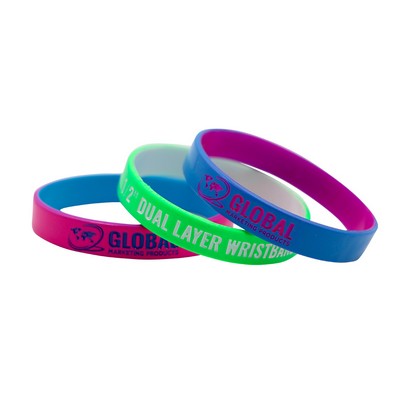 ½" Dual layer Silicone Wristband