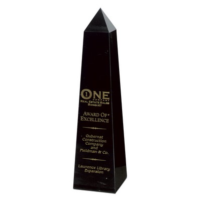 Large Jet Black Marble Obelisk Pinnacle Award