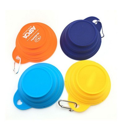 Folding Silicone Pet Bowl w/Carabiner