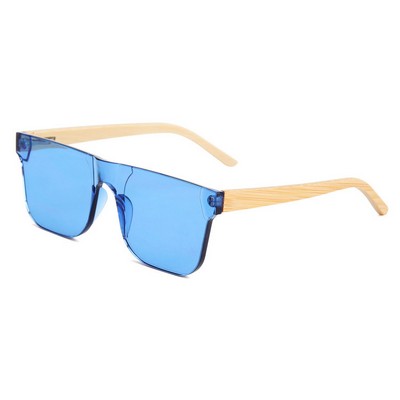 Bamboo Sunglasses - Blue Lenses