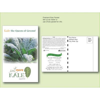 Organic Kale Seed Packet - Postcard Mailer Size (4" x 6.5")