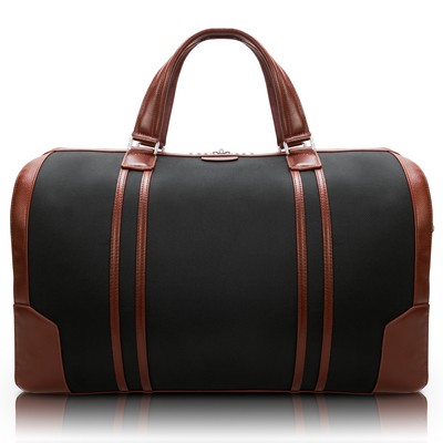 KINZIE | 20" Black Nylon Two-Tone Tablet Carry-All Duffel | McKleinUSA