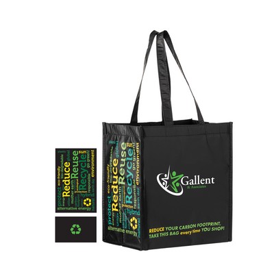 Non Woven 100% Recycled Grocery Bag Black Recycle