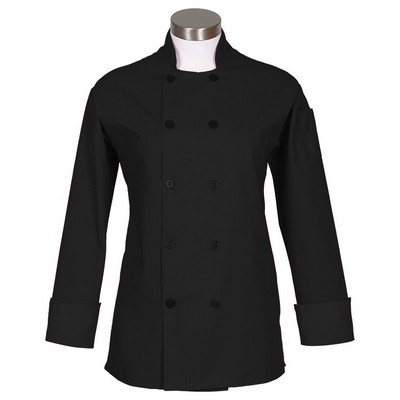 Women's Black Long Sleeve Chef Coat (S-3XL)