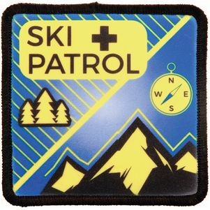 2 1/2" x 2 1/2" Square Sublimatable Patch with Adhesive & Black Border