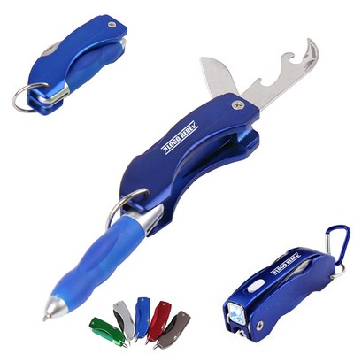 6 in 1 Folded Pen w/Multi Tools