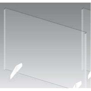 44" x 35" Clear Acrylic Tabletop Sneeze Guard