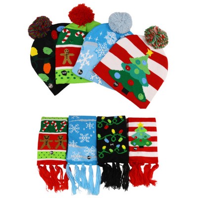 Christmas Led Cap/Scarf Set