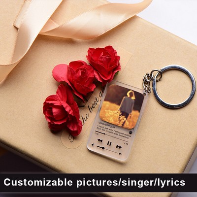 Square Shaped Lyrics Acrylic Keychain - One Side Printing