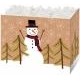 Large Plaid Snowman Theme Gift Basket Box