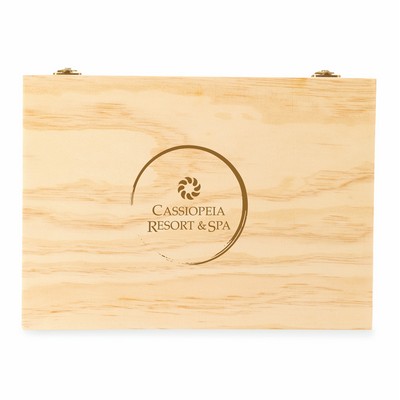 Celebrate Wood Champagne Box with Set of Flutes by Twine®