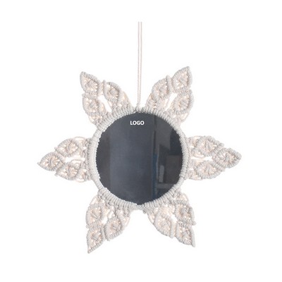 Flower Lace Wall Hanging Woven Mirror