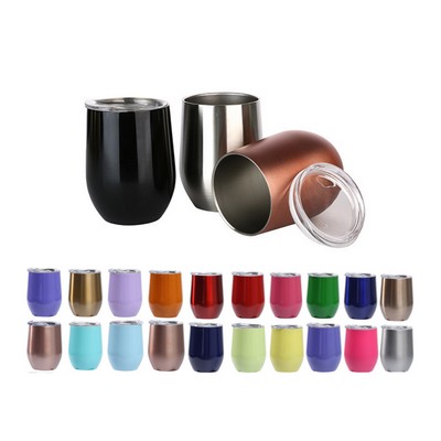 12 Oz Insulated Wine Tumbler with Lid