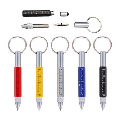 Multifunction Aluminum Tool Pen with Key Ring