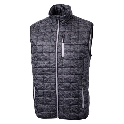 Cutter & Buck Rainier PrimaLoft? Mens Eco Insulated Full Zip Printed Puffer Vest