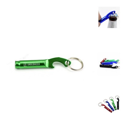 Laser Engraved Whistle Key Ring w/ Bottle Opener