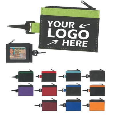 ID Holder w/Zipper Wallet & Plastic Carabiners