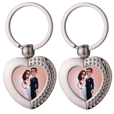 Heart Blingbling Photo Frame Keychain