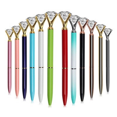 Ballpoint Pens Crystal Big Diamond Metal Promotional Customized logo Pens Black Pens