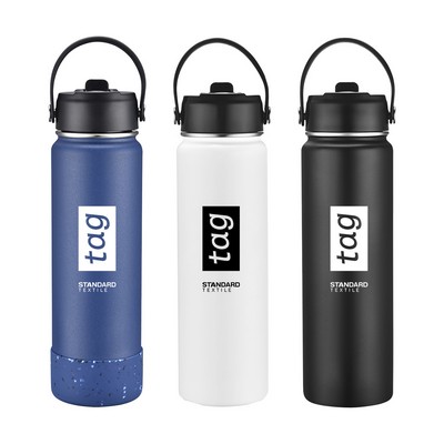 27 Oz. Stainless Steel Vacuum Water Bottle w/Silicone Bottom