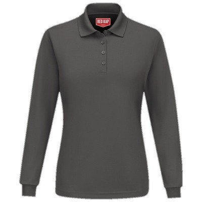 Red Kap™ Women's Performance Knit® Long Sleeve Core Polo - Charcoal Gray