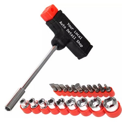 22 Pieces T-Handle Socket and Screwdriver Set