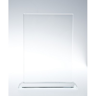 Starfire Clear Glass Vertical Rectangle W/ Base - Small