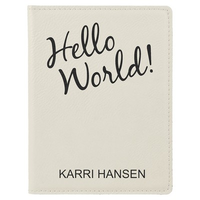 Passport Holder, White Faux Leather