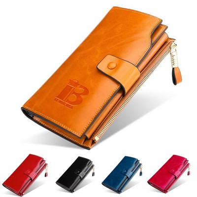 Genuine Leather Wallet RFID Blocking Multi Card Holder