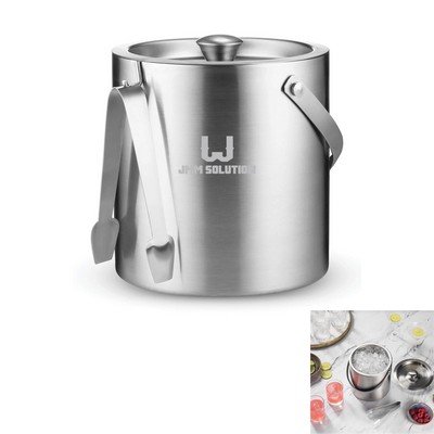 Insulated 3 Liter Ice Bucket With Lid and Tong