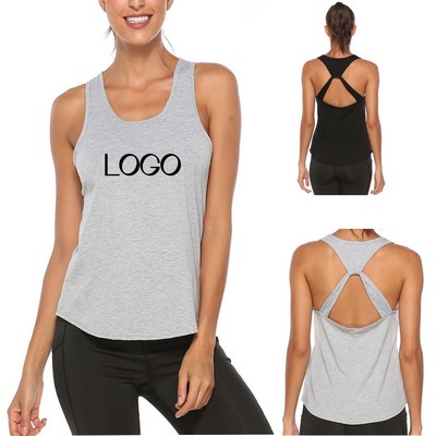 Open Back Workout Tank Top Shirts