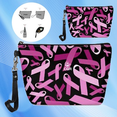 Cosmetic Pouch with Pink Ribbon - Direct Import