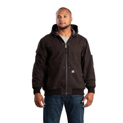 Berne Apparel Men's Heartland Duck Flannel-Lined Hooded Jacket