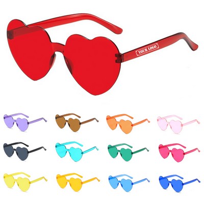 Heart Shaped Unisex Rimless Sunglasses