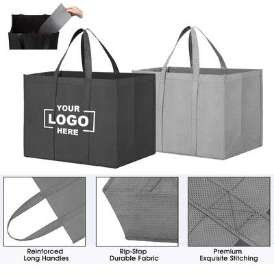 Customizable Non-Woven Reinforce Handle Grocery Tote Bag