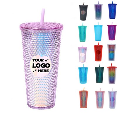 Diamond Double Walled Matte Travel Tumbler