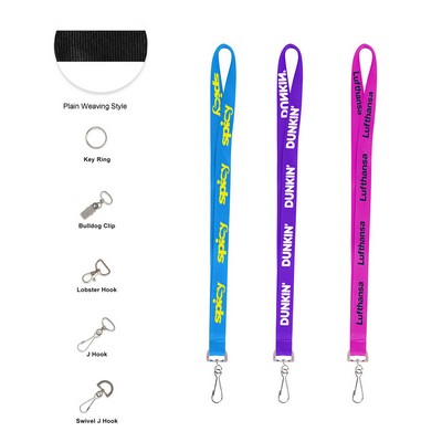 3/4 Inch Screen Printed Lanyard with Metal J Hook