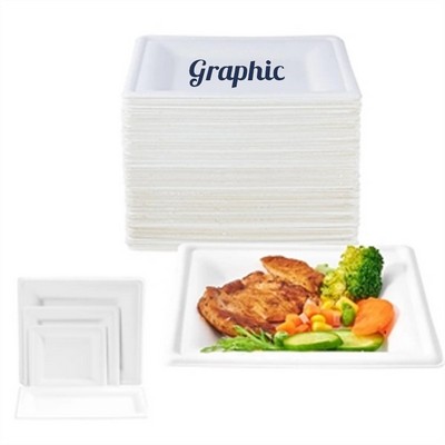 Compostable 8 inch Square Plates